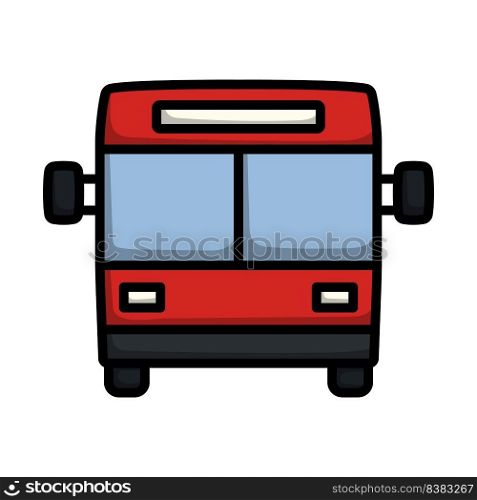 City Bus Icon. Editable Bold Outline With Color Fill Design. Vector Illustration.
