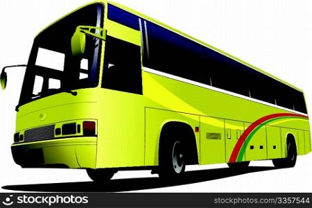 City bus on the road. Vector illustration