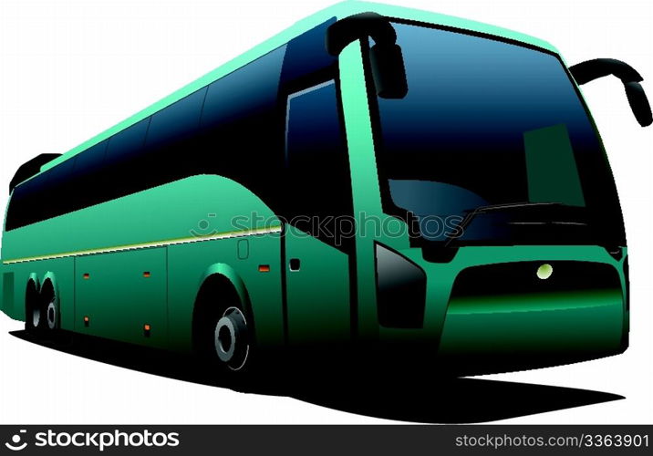 City bus on the road. Vector illustration