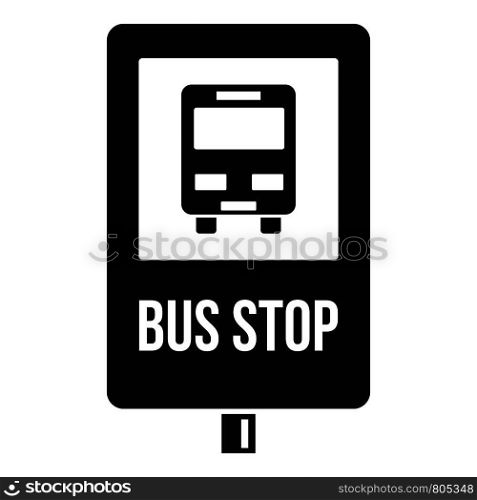 City bus stop sign icon. Simple illustration of city bus stop sign vector icon for web design isolated on white background. City bus stop sign icon, simple style