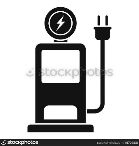 City car charging station icon. Simple illustration of city car charging station vector icon for web design isolated on white background. City car charging station icon, simple style