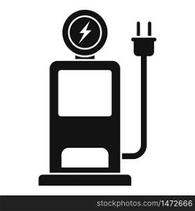 City car charging station icon. Simple illustration of city car charging station vector icon for web design isolated on white background. City car charging station icon, simple style