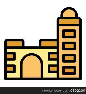 City casablanca icon outline vector. Africa travel. Landmark monument color flat. City casablanca icon vector flat