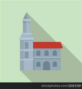 City church icon flat vector. Town landscape. Village city church. City church icon flat vector. Town landscape