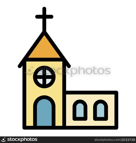 City church icon. Outline city church vector icon color flat isolated. City church icon color outline vector
