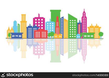 City Cityscape Skyline Landscape Building Street Design Illustration