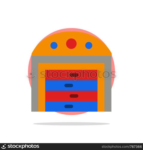 City, Construction, House Abstract Circle Background Flat color Icon