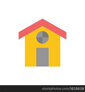City, Construction, House  Flat Color Icon. Vector icon banner Template