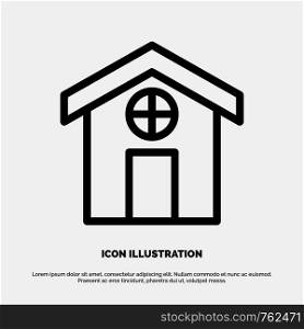City, Construction, House Line Icon Vector