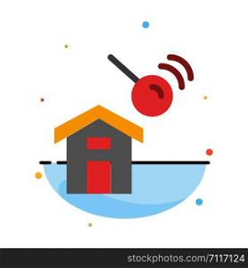 City, Construction, House, Search Abstract Flat Color Icon Template