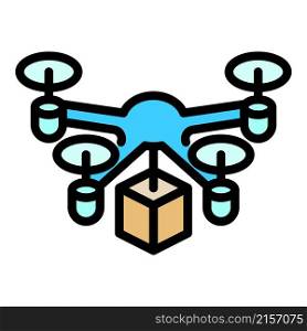 City drone delivery icon. Outline city drone delivery vector icon color flat isolated. City drone delivery icon color outline vector