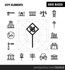 City Elements Line Icons Set For Infographics, Mobile UX/UI Kit And Print Design. Include: Mute Speaker, Sound, Mute, Speaker, Speaker, Sound, Media, Eps 10 - Vector