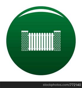 City fence icon. Simple illustration of city fence vector icon for any design green. City fence icon vector green