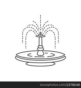 City fountain line icon vector flat design