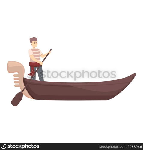 City gondolier icon cartoon vector. Italian boat. Romantic boat. City gondolier icon cartoon vector. Italian boat
