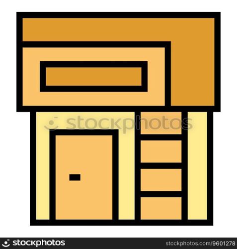 City house icon outline vector. Real estate. Home cottage color flat. City house icon vector flat