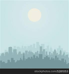 City is flat2. A city in flat style. Vector illustration