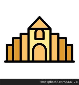 City landmark icon outline vector. World famous. Travel architecture color flat. City landmark icon vector flat