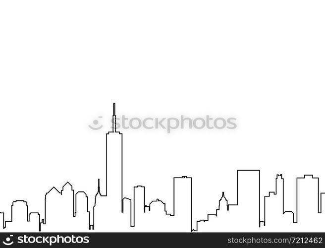 City landscape line style. Vector eps10 backgrond