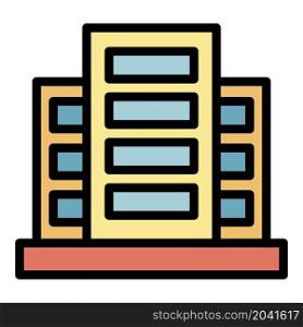City lease building icon. Outline city lease building vector icon color flat isolated. City lease building icon color outline vector