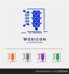 City, management, monitoring, smart, traffic 5 Color Glyph Web Icon Template isolated on white. Vector illustration. Vector EPS10 Abstract Template background