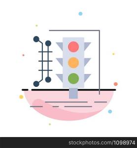 City, management, monitoring, smart, traffic Flat Color Icon Vector