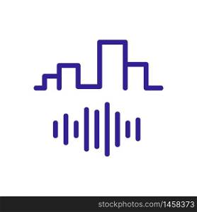 city noise icon vector. city noise sign. color symbol illustration. city noise icon vector outline illustration