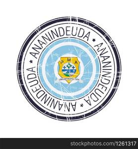 City of Ananindeua, Brazil postal rubber stamp, vector object over white background