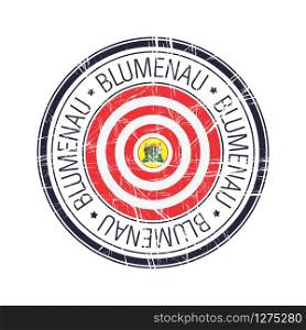 City of Blumenau, Brazil postal rubber stamp, vector object over white background