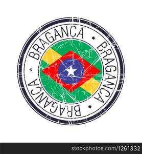 City of Braganca, Brazil postal rubber stamp, vector object over white background