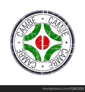 City of Cambe, Brazil postal rubber stamp, vector object over white background