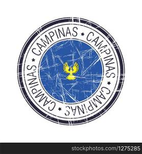 City of Campinas, Brazil postal rubber stamp, vector object over white background