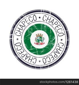 City of Chapeco, Brazil postal rubber stamp, vector object over white background