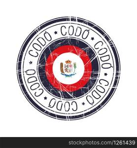 City of Codo, Brazil postal rubber stamp, vector object over white background