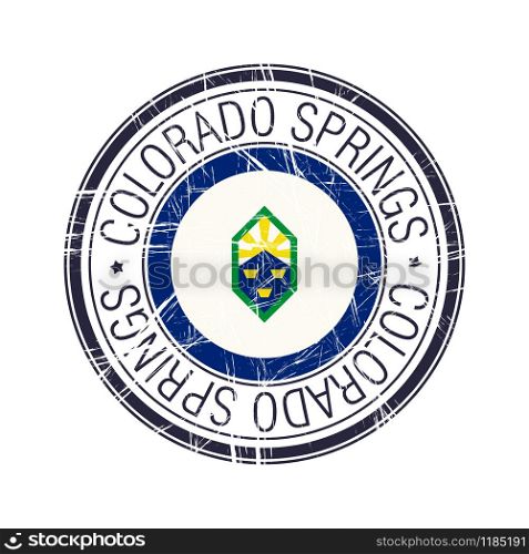 City of Colorado Springs, Colorado postal rubber stamp, vector object over white background