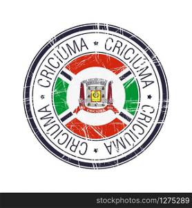 City of Criciuma, Brazil postal rubber stamp, vector object over white background