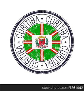 City of Curitiba, Brazil postal rubber stamp, vector object over white background