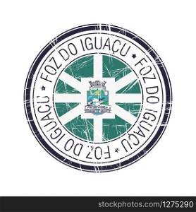 City of Foz Do Iguancu, Brazil postal rubber stamp, vector object over white background