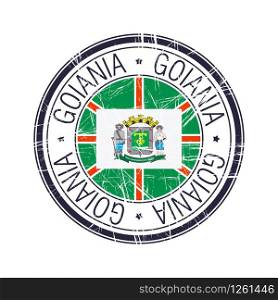 City of Goiania, Brazil postal rubber stamp, vector object over white background
