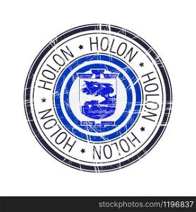 City of Holon, Israel postal rubber stamp, vector object over white background
