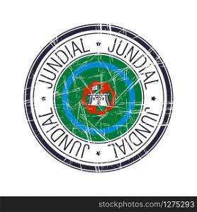City of Jundial, Brazil postal rubber stamp, vector object over white background