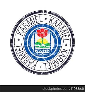 City of Karmiel, Israel postal rubber stamp, vector object over white background