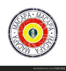 City of Macapa, Brazil postal rubber stamp, vector object over white background