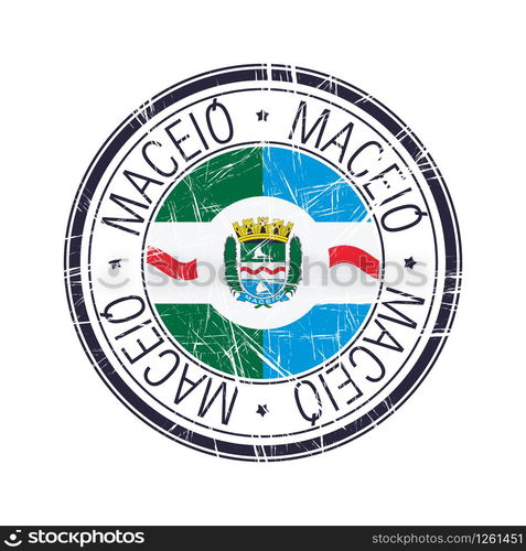 City of Maceio, Brazil postal rubber stamp, vector object over white background