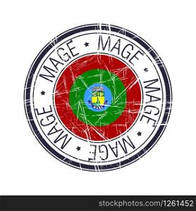 City of Mage, Brazil postal rubber stamp, vector object over white background