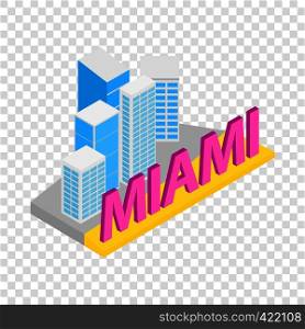 City of Miami isometric icon 3d on a transparent background vector illustration. City of Miami isometric icon