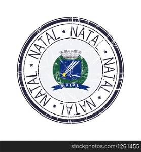 City of Natal, Brazil postal rubber stamp, vector object over white background