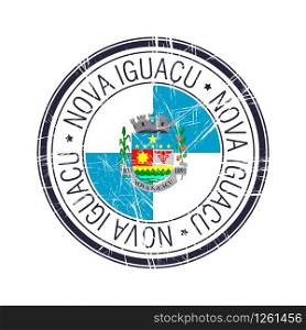 City of Nova Iguacu, Brazil postal rubber stamp, vector object over white background