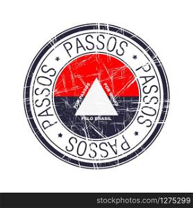 City of Passos, Brazil postal rubber stamp, vector object over white background