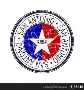 City of San Antonio, Texas postal rubber stamp, vector object over white background